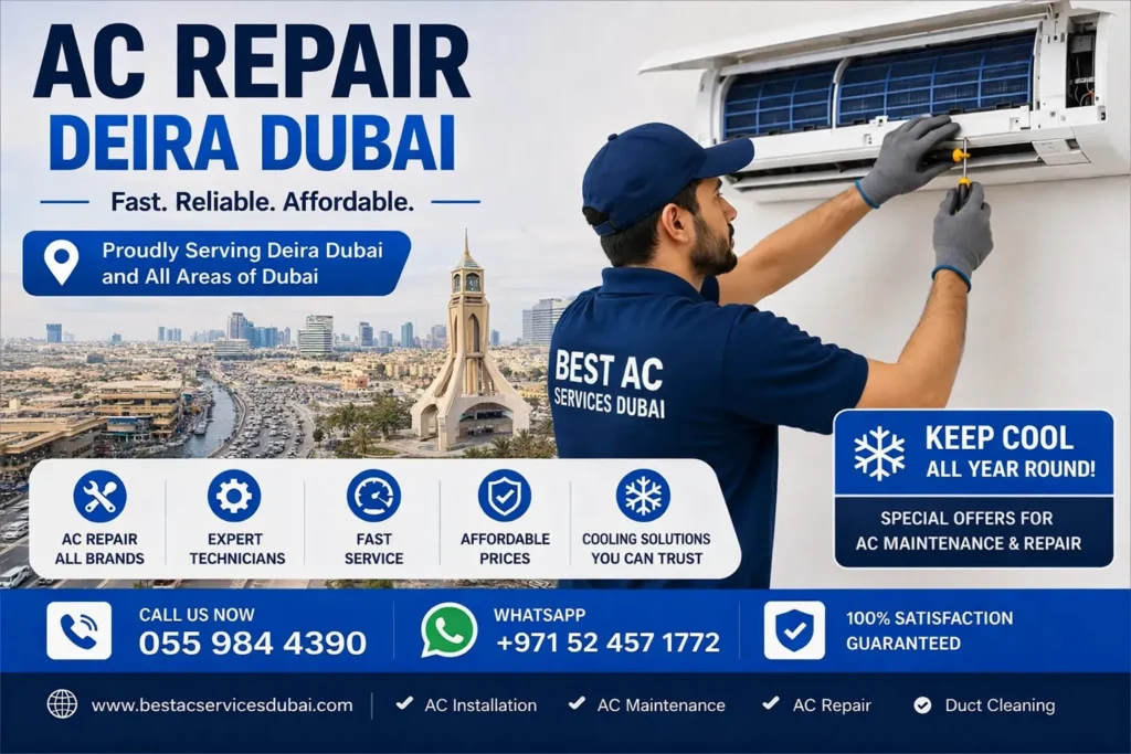 AC Repair Deira Dubai technician servicing air conditioning system